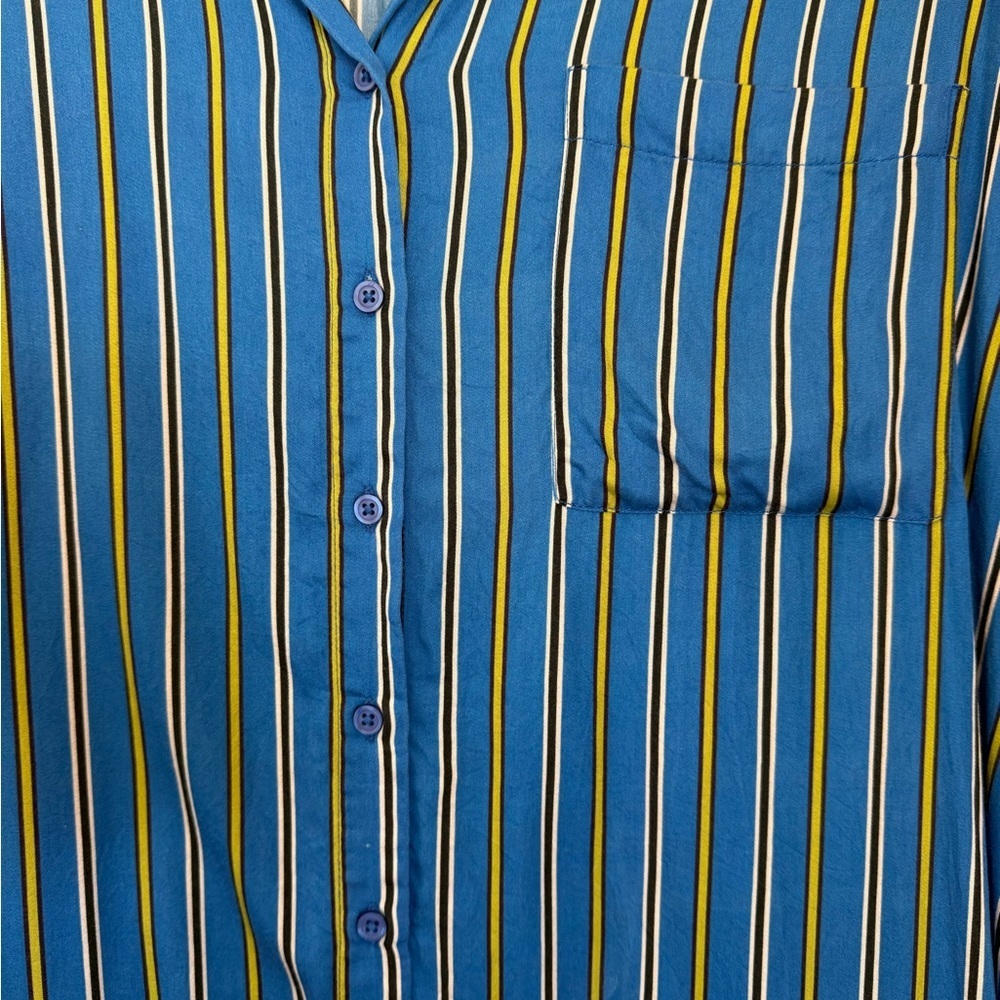 FRNCH Blue and Yellow Striped Dress - Picture 3 of 8